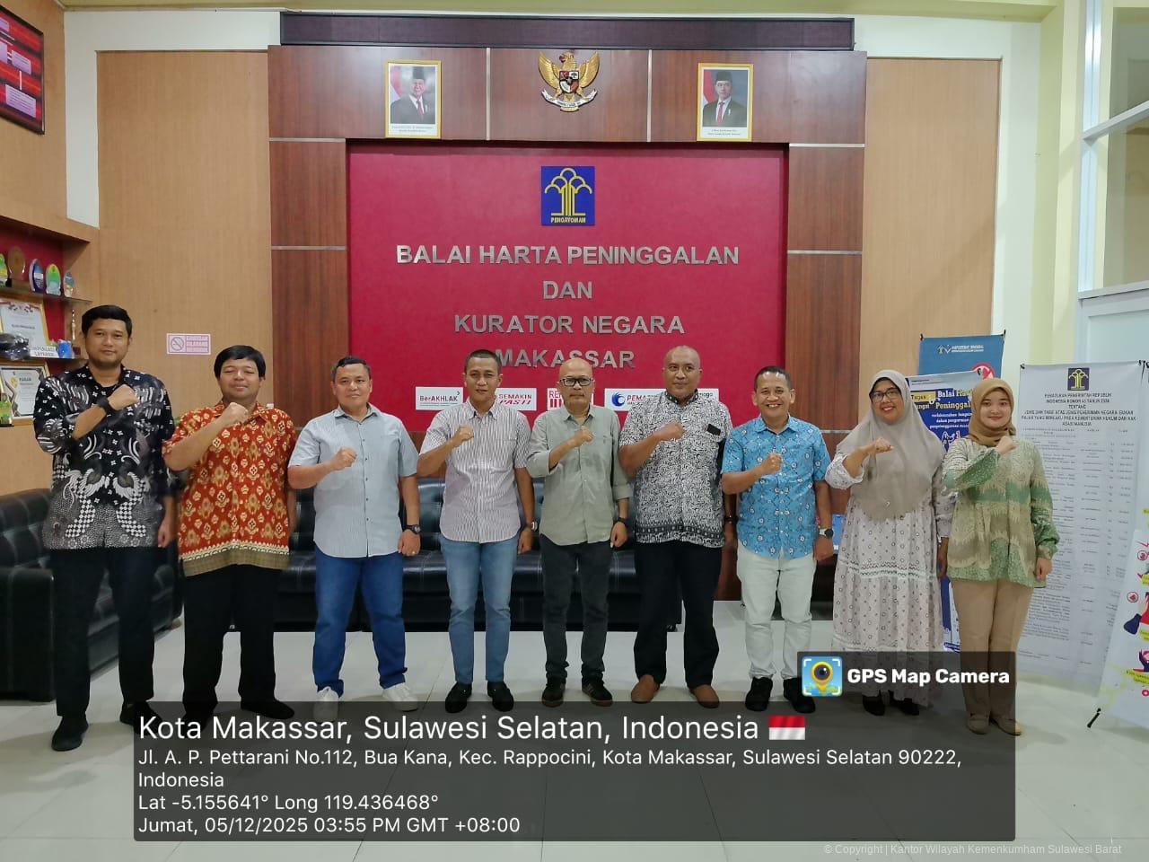 Kakanwil Kemenkum Sulbar Bersama Sejumlah Pejabat Lakukan Koordinasi di BHP Makassar