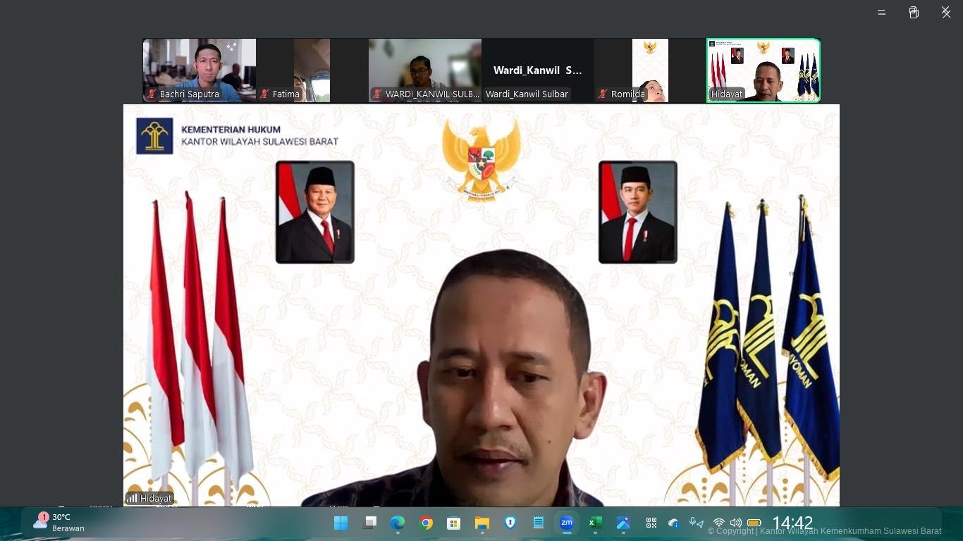 Rapat Evaluasi Kinerja, Kanwil Kemenkum Sulbar Komitmen Tingkatkan Layanan AHU