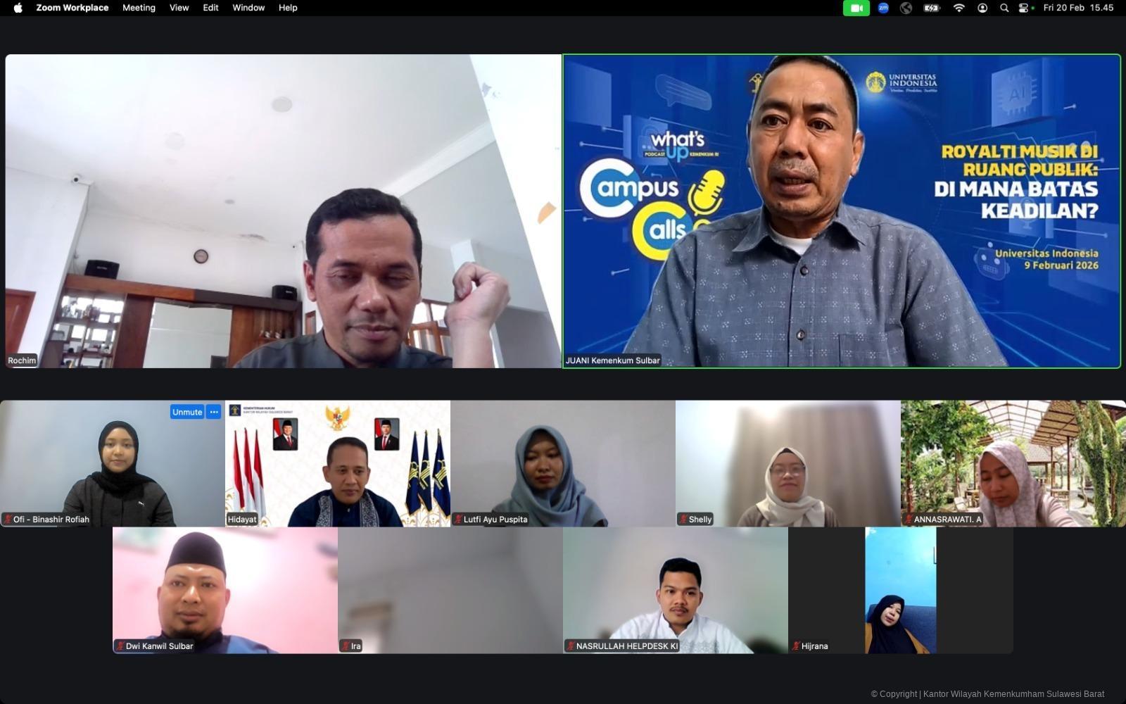 Tindak Lanjut 8 Arahan Dirjen KI, Kemenkum Sulbar Percepat Regulasi dan Penguatan Sentra KI