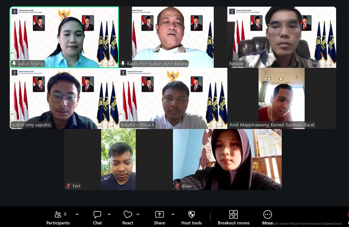 Kanwil Kemenkum Sulbar Sebut Kinerja Program BSK Triwulan I Sesuai Target